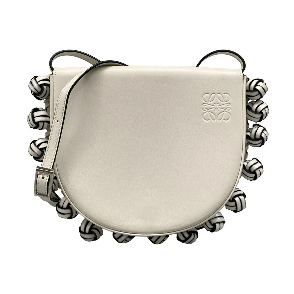 LOEWE shoulder bag white black leather
